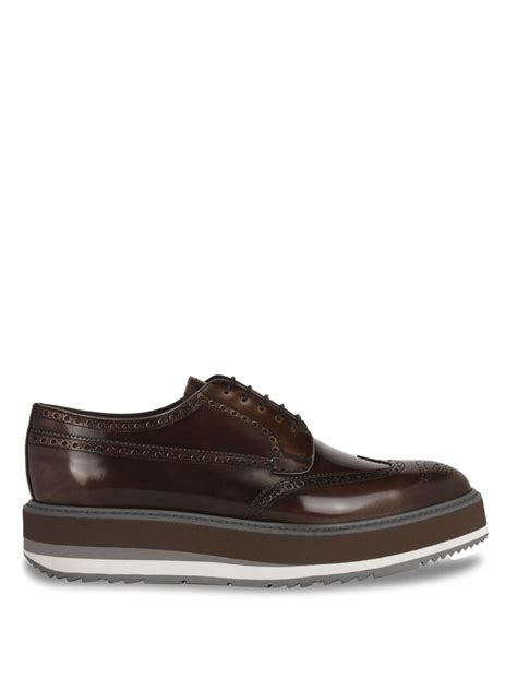 prada brown derby brogues